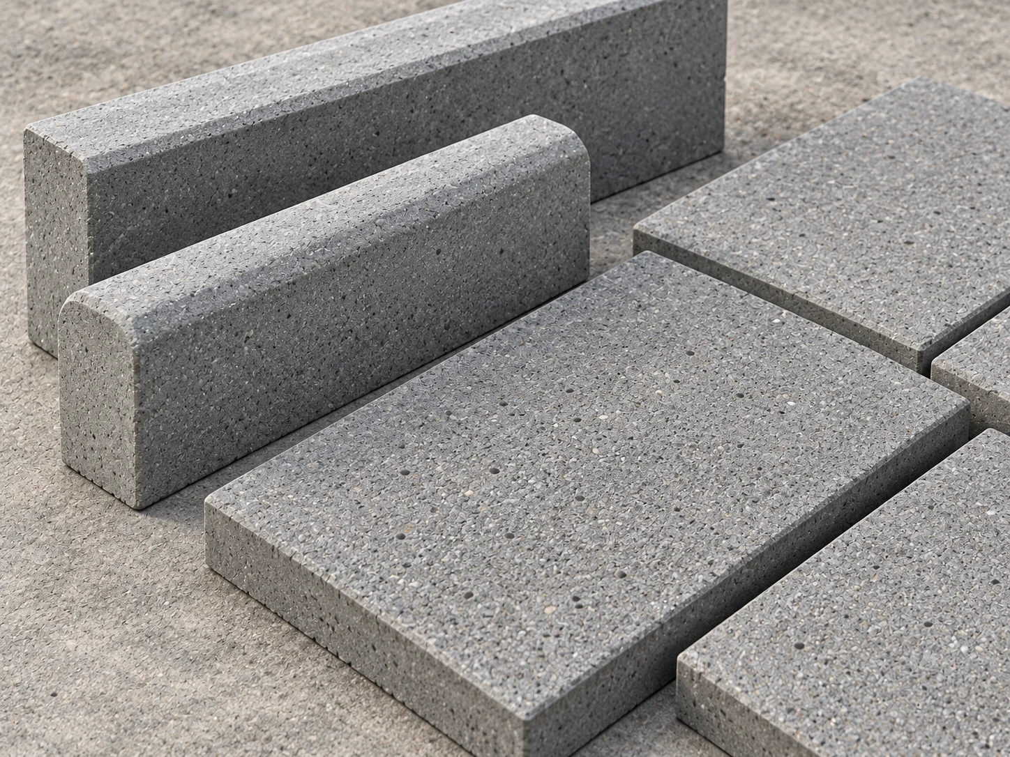 Guias de concreto e pisos placa
